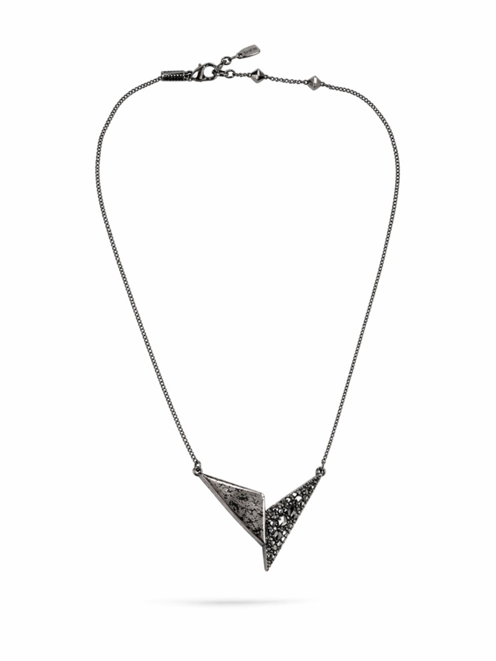 Swarovski Statement Necklace Black Rhodium Crystal Geometric Pendant w Box